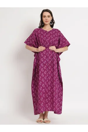 Aujjessa Floral Printed Flared Sleeve Maternity Kaftan Maxi Dress