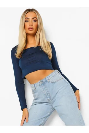 Boohoo V-Neck Crop T-shirt