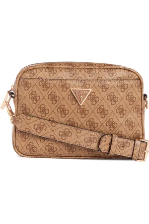 Guess Brand Logo Printed Structured Sling Bag