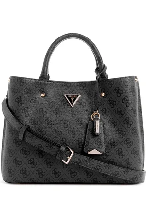 Guess Brand Logo Printed Structured Handheld Bag