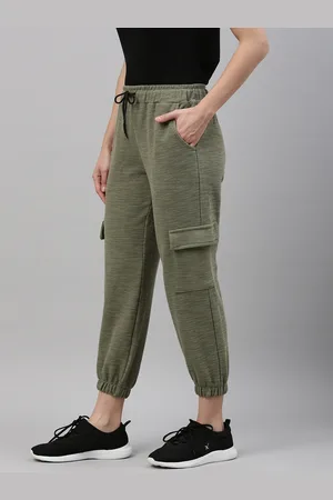 Campus Women Green Self-design Cotton Active Joggers