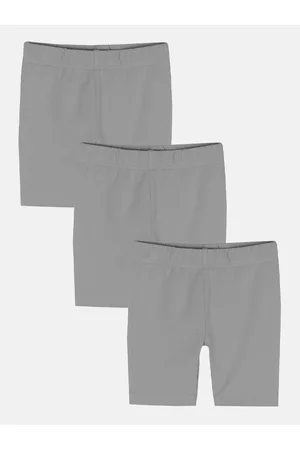 KiddoPanti Pack Of 3 Girls Mid-Rise Sports Shorts