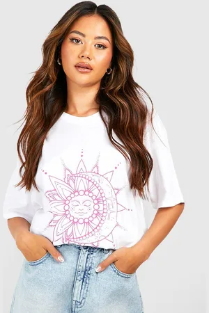 Boohoo Women Printed Pure Cotton Oversized T-shirt