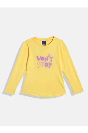 Allen Solly Girls Pure Cotton Typography Printed T-shirt