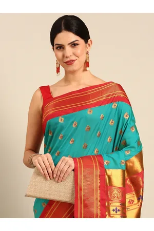 Varkala Silk Sarees Ethnic Motifs Zari Silk Blend Paithani Saree
