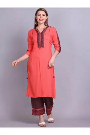 Pink Colour Plain Kurta for Ladies | cotton umbrella kurti