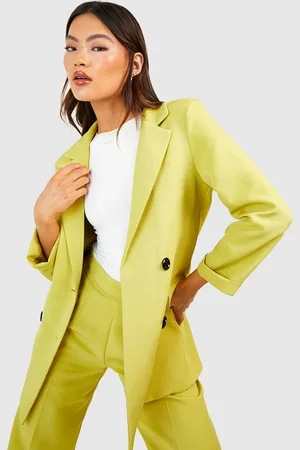 Boohoo Notched Lapel Collar Double Breasted Blazer