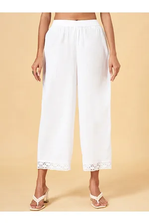 Pantaloons Women Mid-Rise Cotton Culottes Trousers
