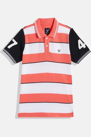 Allen Solly Boys Striped Pure Cotton Polo Collar T-shirt