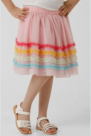 KATE & OSCAR Girls Flared Layered Frilled Knee-Length Skirt