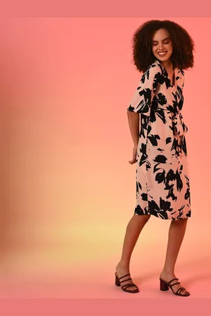 Campus Pink & Black Sheath Dress