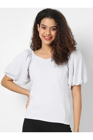 Campus Women Grey Lilac Solid Top