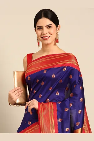 Varkala Silk Sarees Ethnic Motifs Zari Silk Blend Paithani Saree