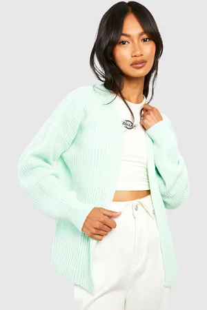 Boohoo Women Acrylic Front Open Oversized Cardigan