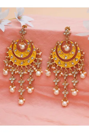 karatcart Women Gold-Plated Yellow Classic Drop Earrings