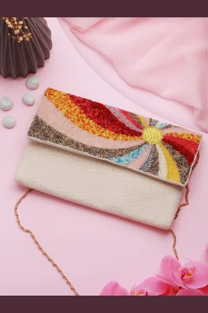 Priyaasi Textured Embellished Structured Sling Bag