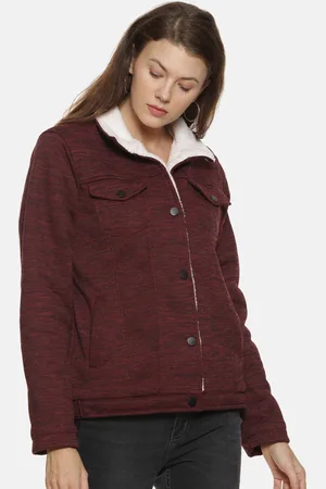 Campus Women Red & White Windcheater Tailored Jacket