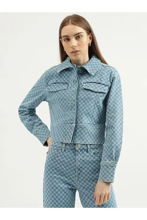 Benetton Checked Denim Jacket
