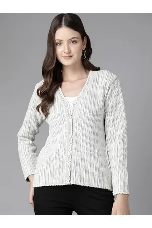 Cayman Women Self Design Woollen Cardigan