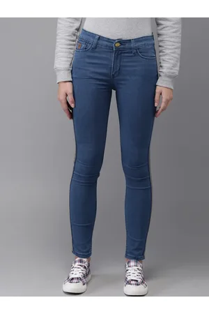 Campus Women Blue Smart Skinny Fit Low Distress Stretchable Jeans