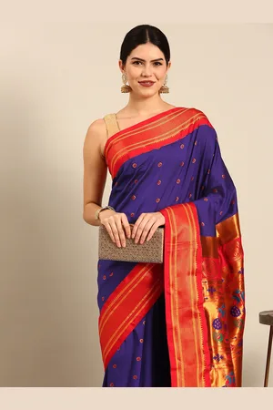 Varkala Silk Sarees Ethnic Motifs Zari Silk Blend Handloom Paithani Saree