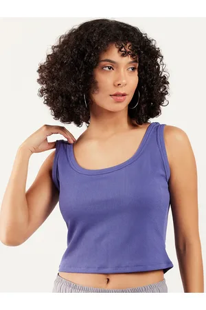 ATHENA Ribbed Scoop Neck Tank Crop Top