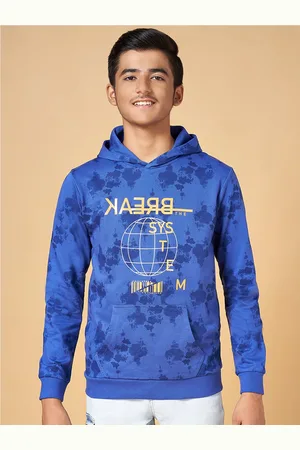 Pantaloons Boys Abstract Printed Hooded Cotton Pullover