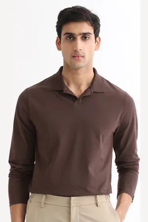 RARE RABBIT Men Rings-4 Slim Fit Solid Polo Collar T-Shirt