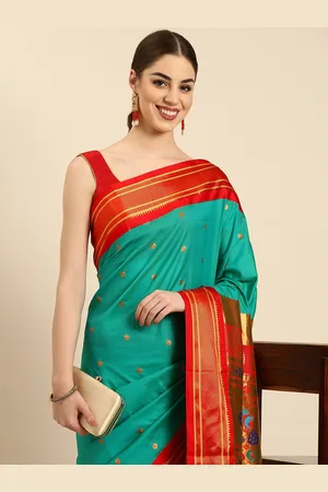 Varkala Silk Sarees Ethnic Motifs Zari Silk Blend Handloom Paithani Saree