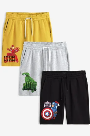 Minicult Boys Pack Of 3 Avengers Printed Cotton Shorts