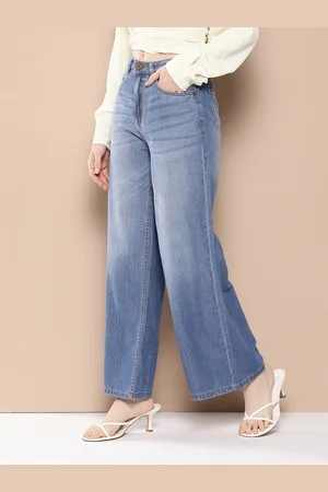 Chemistry Women Pure Cotton Wide Leg Light Fade Jeans