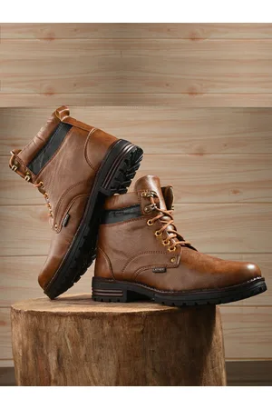 WOAKERS Men Textured Mid-Top Regular Boots