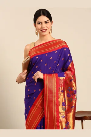 Varkala Silk Sarees Ethnic Motifs Zari Silk Blend Paithani Saree