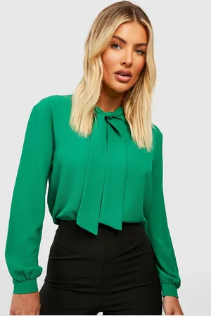 Boohoo Tie-Up Neck Top