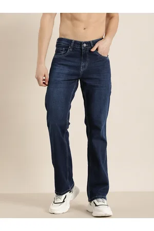 HERE&NOW Men Smart Bootcut Light Fade Stretchable Jeans