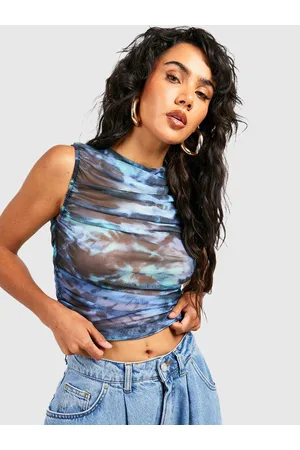 Boohoo Dyed Ruched Crop Top