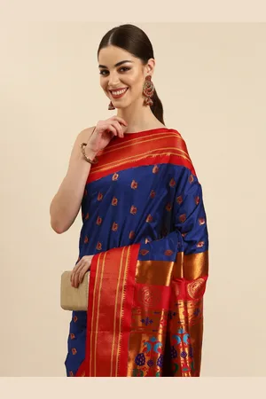 Varkala Silk Sarees Ethnic Motifs Zari Silk Blend Paithani Saree