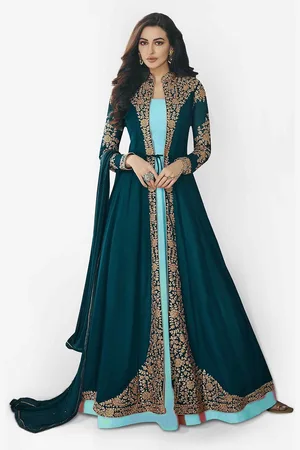 Divine International Trading Co Embroidered Semi-Stitched Dress Material