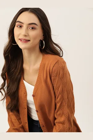 DressBerry Open-Knit Detailed Acrylic Cardigan