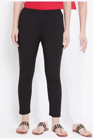 Castle Women Pack of 2 Black & White Regular Fit Solid Trousers