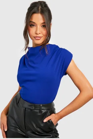 Boohoo Cowl Neck Shoulder Pad Top