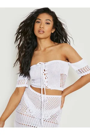 Boohoo Petite Recycled Crochet Co-Ord Set