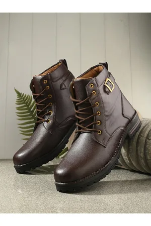 WOAKERS Men Textured Mid-Top Regular Boots