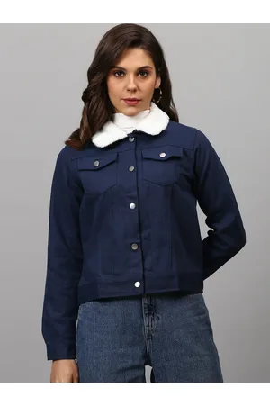 Campus Women Navy Blue Denim Jacket