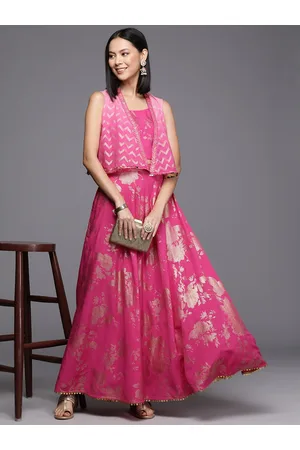 Ahalyaa Women Floral Printed Top With Lehenga & Shrug