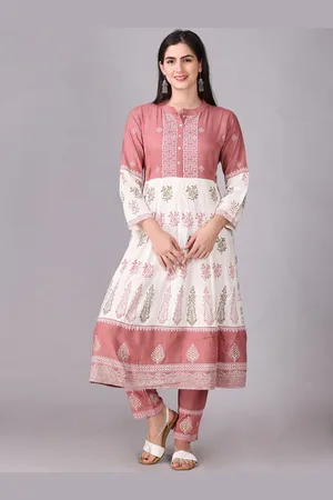 Elthia Round Neck Ethnic Motifs Printed Regular Kurta with Trousers