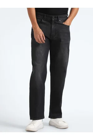 Flying Machine Men Relaxed Fit High-Rise Clean Look Light Fade Cotton Jeans