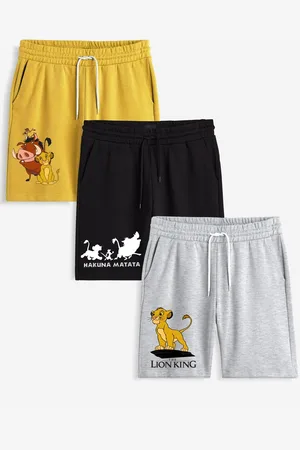Minicult Boys Pack Of 3 Lion King Printed Cotton Shorts