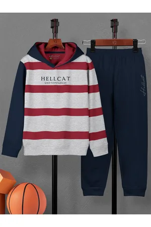 HELLCAT Boys Striped T-Shirt And Joggers
