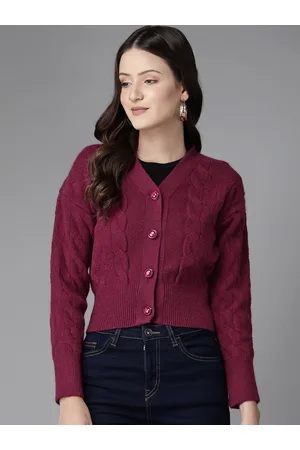 Cayman Women Cable Knit Woollen Cardigan